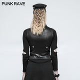 Black Leather Punk Vest Waistcoat Women Slim Joker Style