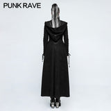 Women Dark Angel Long Gothic Coat Hooded Fake Two Piece