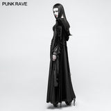 Embroidered Dark Goddess Long Velvet Gothic Coat For Women Byzantine Style