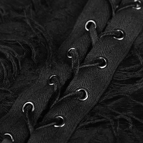 Vintage Rose Lace Mesh Black Long Gothic Dresses With Multi-split Design