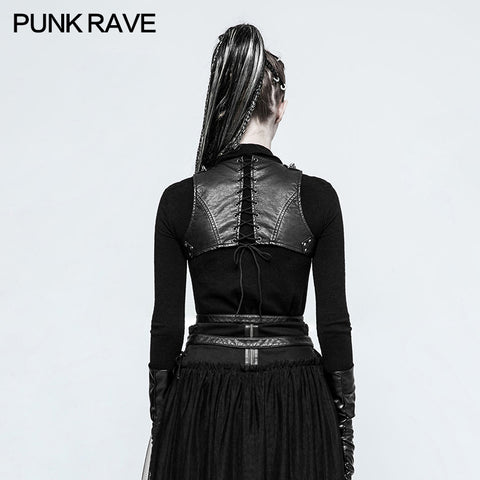 Adjustable Hand-rubbed Leather Punk Accessories Suspenders Back Clip
