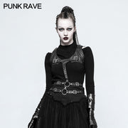 Adjustable Hand-rubbed Leather Punk Accessories Suspenders Back Clip