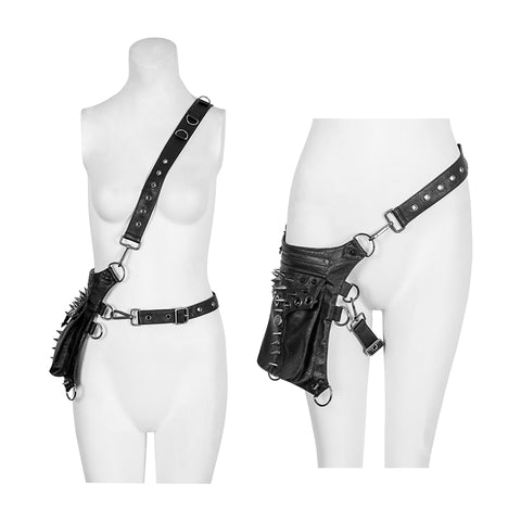 Adjustable Punk Accessories Multi Function Bag With D Button Hook