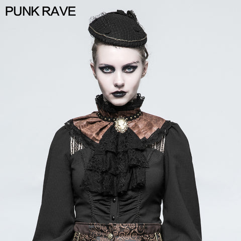 Black Dual-use Lace Punk Accessories Necktie For Women
