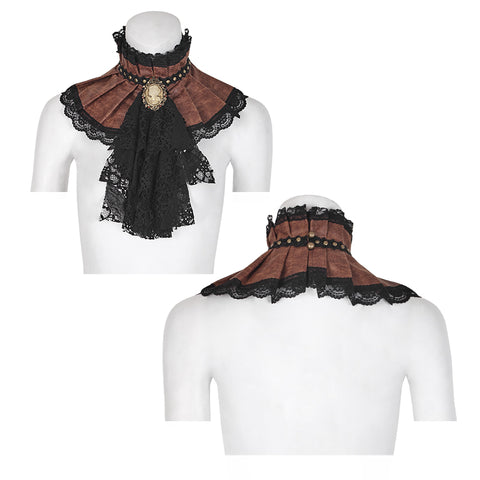 Black Dual-use Lace Punk Accessories Necktie For Women