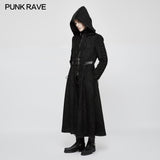 Winter Velvet Dark Angel Long Gothic Coat With Large Hat