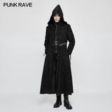 Winter Velvet Dark Angel Long Gothic Coat With Large Hat