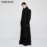 Exquisite Gorgeous Long Black Gothic Coat For Men