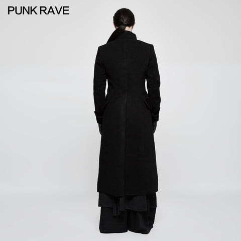 Exquisite Gorgeous Long Black Gothic Coat For Men