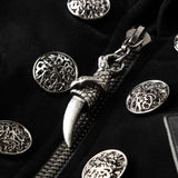 Winter Long Leather Velvet Gothic Coat With Active Belt