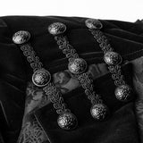 Fashion Men Velvet Gothic Coat With Adjustable Buckle