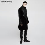 Suede Embossed Velvet Gothic Coat Gorgeous Medium Long Style