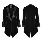 Suede Embossed Velvet Gothic Coat Gorgeous Medium Long Style