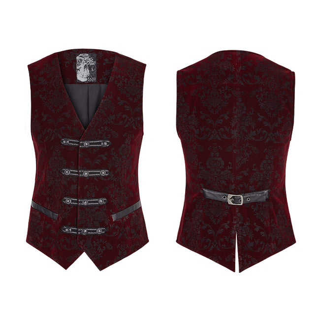 High Quality Velvet Printing Gothic Vest For Men