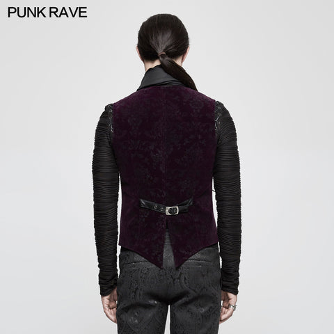 High Quality Velvet Printing Gothic Vest For Men