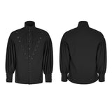 Gorgeous Dise Floret Stripes Gothic Shirt With Long Lantern Sleeve