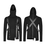 Spliced Thread Knitted Hooded Punk Sweaters Mysterious Warrior Design