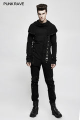 Spliced Thread Knitted Hooded Punk Sweaters Mysterious Warrior Design