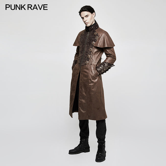 Steampunk Gorgeous Vintage Leather Punk Coat Medium Style