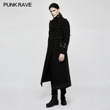 Stand-collar Military Uniform Punk Jacket With Removable Belt
