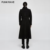 Stand-collar Military Uniform Punk Jacket With Removable Belt