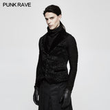 Stereo Stripe Elastic Knitted Gothic T-shirts With High Neck Collar