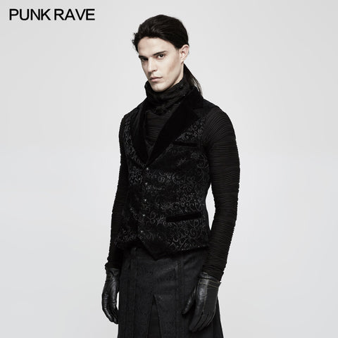 Stereo Stripe Elastic Knitted Gothic T-shirts With High Neck Collar