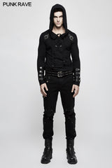Hooded Loop Sleeve Long Punk Sweaters For Men
