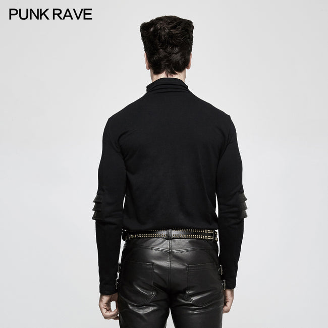 Sweater Knitted Armor Stereo Punk T-shirts With Turtleneck Collar