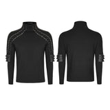 Sweater Knitted Armor Stereo Punk T-shirts With Turtleneck Collar