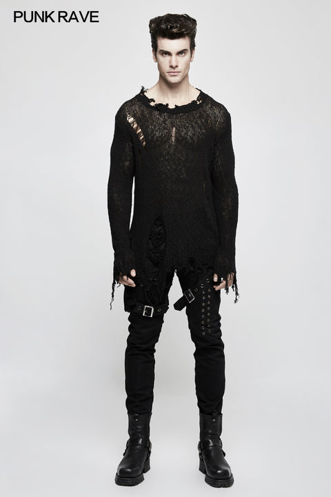 Thinner Yarn Loose Punk Sweaters Pullover With Decadence Feeling
