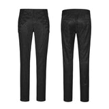 Handsome Jacquard Chinese Frog Black Gothic Pants For Men