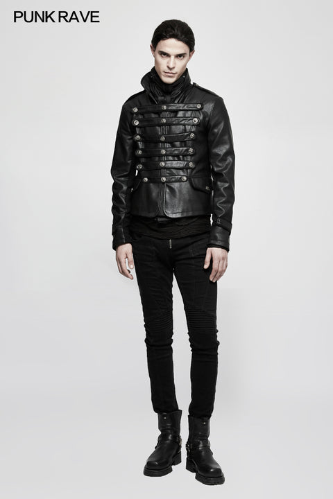 Slim-fitting Denim Black Long Punk Pants For Men