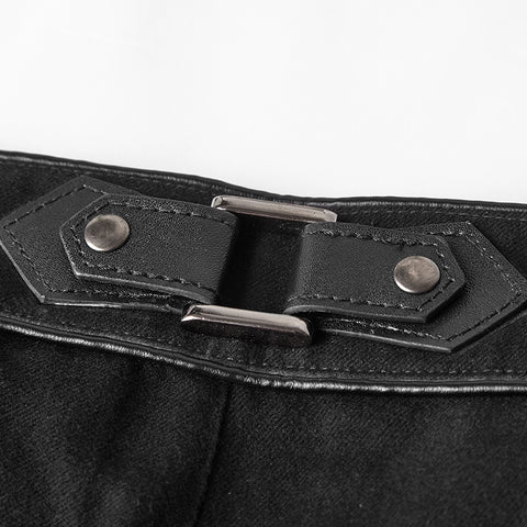 Military Uniform Leisure Punk Pants Suede Suits Woven Striped Worsted Man's Trousers