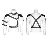 Starched Black Punk Accessories Straps With Detachable Leather Loop
