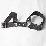 Starched Black Punk Accessories Straps With Detachable Leather Loop