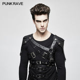 Starched Black Punk Accessories Straps With Detachable Leather Loop