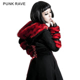 Winter Woolen Long Black Gothic Coat For Women Two Wear Imitation Fur Coat