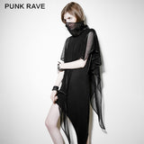 Skinny Soft Detachable Two-pieces Set Gothic Dress With Mesh Collar Blouse