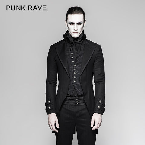 Steampunk Vintage Jacquard Punk Jacket  Informal Style Fake Two Piece