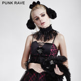 Lovely Lolita Style Dual Lace Gothic Accessories Gloves Headdress And Neck Decoration