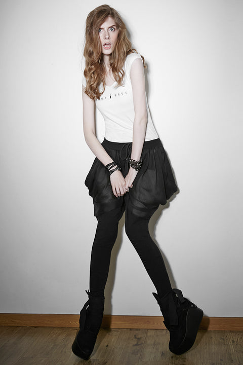 Black Knight Soft Chiffon Harem Punk Pants