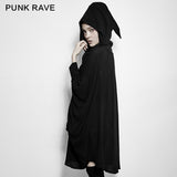 Comfortable Black Bats Punk Jacket With Double Zippers