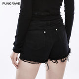 Daily Rivets Punk Pants High Waist Shorts