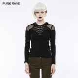 Handsome Stretchable Mesh Hooded Punk T-shirt