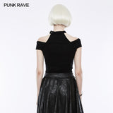 Dark Black &quot;x&quot; Type Slim Punk T-shirts