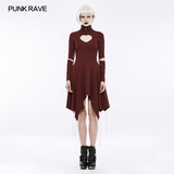 High-class Elastic Sexy Hollow Out Gothic Dress With Asymmetry Hem