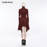 High-class Elastic Sexy Hollow Out Gothic Dress With Asymmetry Hem