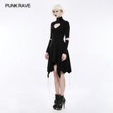High-class Elastic Sexy Hollow Out Gothic Dress With Asymmetry Hem