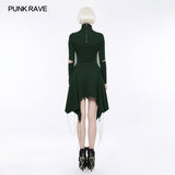 High-class Elastic Sexy Hollow Out Gothic Dress With Asymmetry Hem